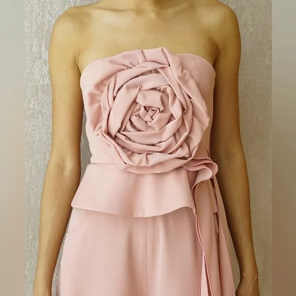 HATHAIRAT Signature Rose Top in Italian crepe bustier rose detail, final sale - Picture 4 of 4